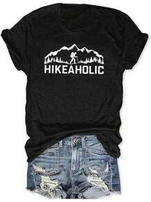 Women Adventure Awaits Outdoor Graphic Tee Shirt Kindness Heart Printed Hike Mountain Nature Travel Shirt Workout Tops