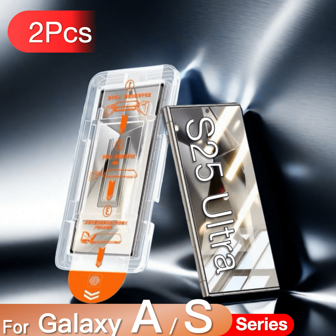 MIAOTIEMO 2Pcs Compatible With Samsung Galaxy S24 S23 S22 S21 Plus Ultra A71 A55 A54 A53 A52 A51 A50 A40s A34 A33 A32 A31 A25 4G 5G Z-Fold2 Z-Fold3 Z-Fold4 Z-Fold5 W2021 W2022 W2023 W2024 Screen Protector Toughened Glass Easy Install Kit Gift For Birthday, Family, Friends Tempered Glass, Phone Screen Protector, Phone Accessories