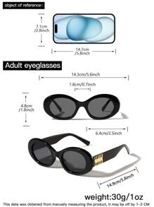 1 PC Women's Light Luxury Vintage Oval Frame Fashion Black Eyeglasses For Holiday Outing, Holiday Gifts And Work Commuter Use