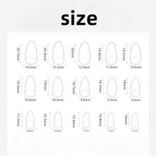 优雅渐变法式假指甲，丙烯酸指甲贴片，短杏仁形指甲贴纸，杏仁形指甲贴