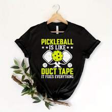 Pickleball Is Like Duct Tape It Fixes Everything T-Shirt Size - 黑色 - 查看 1