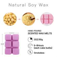 1pc Handmade 3oz Soy Wax Melts Infused With 8 Different Fragrances (Magnolia, Coffee, Lotus, Lavender, Apple, Jasmine, Lemon, Vanilla), Suitable For Wax Warmer. Fragrance Wax Cubes Gift Box, Helps Relieve Stress, Freshen Air, Ideal For Holiday, Create Ambiance, Boost Mood, Can Be Used As Home Decor - Multicolor - View 3