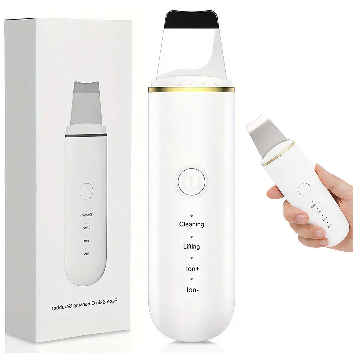 Ultrasonic Skin Cleaner - USB Rechargeable, Vibrating Facial Scraper Blackhead Remover, Spatula Cleaner Exfoliating Face Lifting Skincare Tool, Affordable Skincare Device