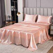 Satin Comforter Set 7 Pieces Queen Size Bed In A Bag Luxury Polyester Satin Bedding Set With Comforter Pillowcases And Sheets Sets Pompoms Design Super Soft Silky Bed Set For All Season - 粉色 - 查看 6