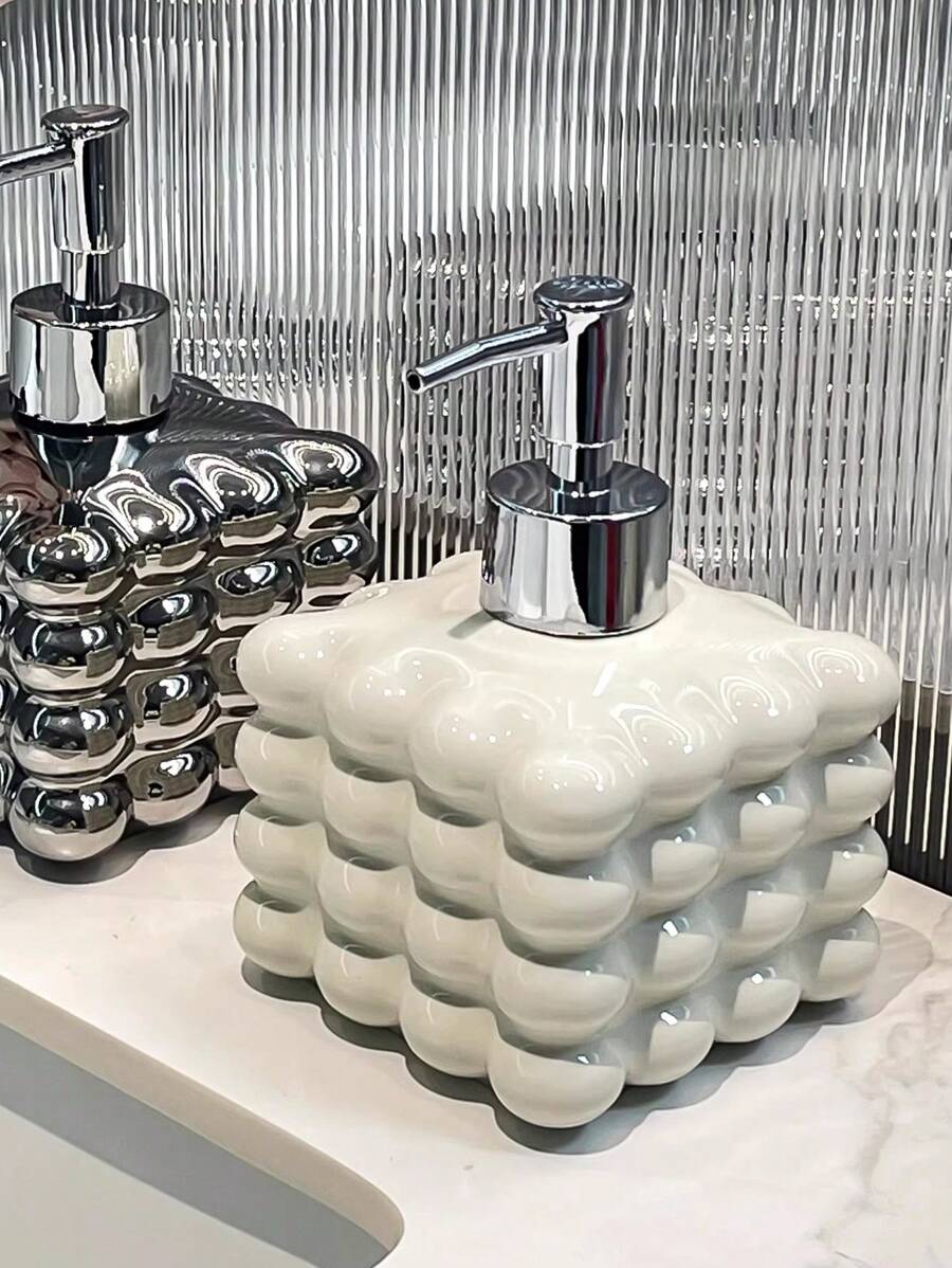 1pc Personalized 4-Ball Ceramic Soap Dispenser, Pump Bottle, Suitable For Bathroom Use, Soap Dispenser/Shower Gel Dispenser/Lotion Dispenser Back To School
