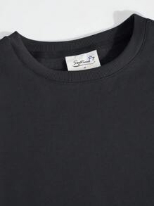 Personnalité  fanatique thème de boxe slogan imprimé sweat-shirt pour homme en coton noir haut automne et hiver décontracté polyvalent doublure chaude col rond sweat surdimensionné sweat-shirt ample décontracté pour sortir haut polyvalent style sport de rue manches longues adapté aux vêtements par temps froid polaire pour homme confortable à manches longues