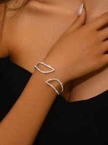 1 Stück modischer Armreif mit Strass, elastisches Braut-Armband, Charm Armband, geeignet für die Braut