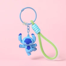 Miniso Stitch Food Party Series Cute 3D Pendant Keychain For Bag Decoration(Stitch) - Blue (Stitch) - View 6