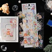 3 Pcs/Pack Vintage Floral And Animal Stickers, Creative Aesthetic Stickers, Holiday Gifts, DIY Crafts Materials, Personalized Scrapbooking Supplies