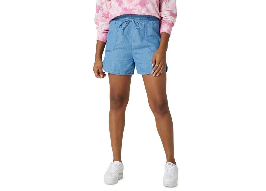 Wrangler Women's Stay Home Cotton Pull-On Shorts - Blue - View 1