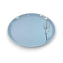Set Of 4 Sakura Blue Flat Plates 27cm Melamine – Meal Plate, Restaurant Plates,  Plates, Creative Plates, Decorative And Resistant Plates - 淺藍色 - 查看 3