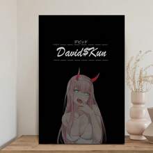 Framed-Devil Woman Personalized Art Decoration Poster, Classic Black Background Playful Style Canvas Painting,Birthday Party Decoration, Family Living Room Office Wall Decoration, Perfect Valentine's Day Gift And Wall Decoration