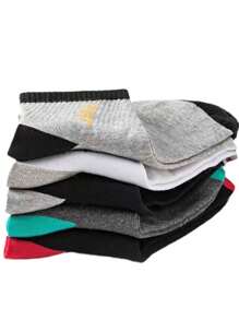 5/20 Pairs Men's Printed Sports Crew Neck Socks - Moisture-Wicking, Lightweight, Comfortable, And Soft, Suitable For All Seasons. - Multicolor - View 4