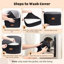 Nobleza - Seggiolino Rialzato per Cani, Seggiolino Auto per Cani Lavabile e Staccabile Sotto, Seggiolino da Viaggio per Animali Domestici con Tasche Portaoggetti, per Cani di Piccola Taglia - nero - Visualizzare 3