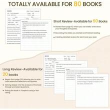 Reading Journal, Book Review Journal With 220Pages, 80 Book Reviews & 5 Bookmarks, Book Tracker Journal For Tracking Your Reading Progress, Ideal Gift For Book Lovers & Readers, A5 (Green) - màu xanh lá - Xem 3