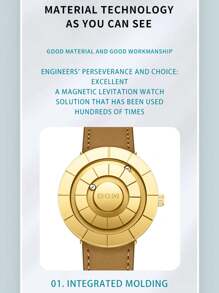 DOM 1 pieza Reloj de hombre DOM, tecnología sin pantalla, correa magnética resistente al agua 30m, reloj de pulsera casual personalizado