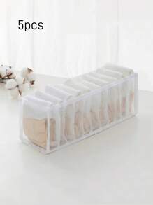 1 szt./2 szt./5 szt. [Biały/Szary/Beżowy/Różowy] Organizer na bieliznę i skarpetki, Organizer z siatki na półkę w szafie, Sortowanie pudełka do przechowywania skarpet i legginsów, Składane pudełko do przechowywania w szufladzie, Akcesoria do sypialni