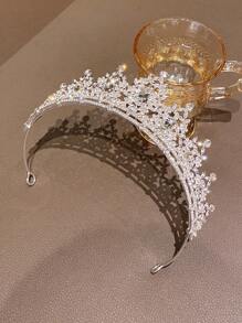 1pc Crown Shaped Fashion Hair Accessory For Performances And Birthdays - Silver - View 4