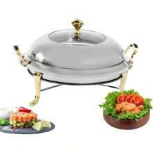 SENDERPICK 3 Liter Food Warmer Chafing Dish Warming Container For Household Cafeterias Hotel Restaurants School Canteens Banquets Buffets Breakfast Areas In Hotels Brunch Catering Parties Gold - 彩色 - 查看 4