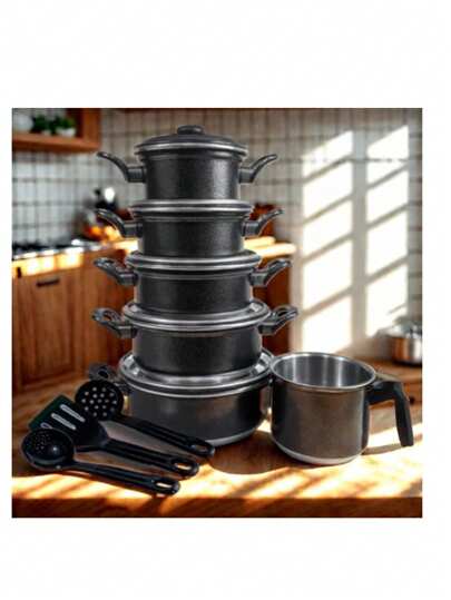 Jogo Kit de Panelas 9 Peças de Alumínio Reforçado