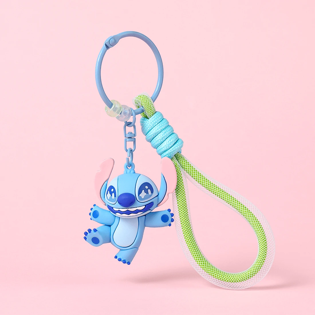 Miniso Stitch Food Party Series Cute 3D Pendant Keychain For Bag Decoration(Stitch) - Blue (Stitch) - View 1