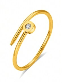 1 件不锈钢幸运四叶草装饰女士手镯，适合日常佩戴