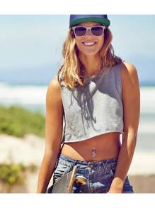 带硅胶垫的假肚脐穿孔夹肚脐穿孔假肚脐穿孔环蝴蝶，心形吊坠，非穿孔首饰，3 件装 - 多色-2 - 查看 3