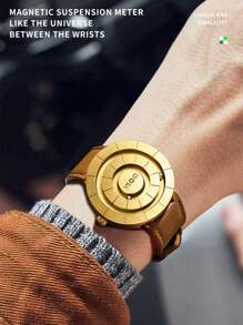 DOM 1 pieza Reloj de hombre DOM, tecnología sin pantalla, correa magnética resistente al agua 30m, reloj de pulsera casual personalizado