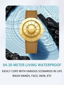 DOM 1 pieza Reloj de hombre DOM, tecnología sin pantalla, correa magnética resistente al agua 30m, reloj de pulsera casual personalizado