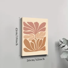 1pc Framed Canvas Poster, Abstract Botanical Warm Tone Wall Art Canvas Paintings, Ideal Gift For Bedroom Living Room Corridor, Wall Art, Room Decoration