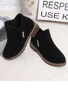 Giày bốt cổ ngắn nữ: Đỏ rượu, Đen, Nâu, Xanh lá cây đậm, Vàng, Bạc, Họa tiết da báo, Vàng, Kiểu Chelsea, Đế bằng, Đế xuồng, Mùa đông, Thu/Đông, Chiến đấu, Phương Tây, Gót dày, Giày cao gót, Màu be, Trắng, Thanh lịch, Ngắn, Thoáng khí, Chống trượt - màu đen - Xem 7