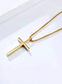 1 Piece Of Simple And Fashionable Hip-Hop Street Style Cross Pendant Stainless Steel Necklace Suitable For Men To Wear On The Street Every Day - Multicolor - View 11
