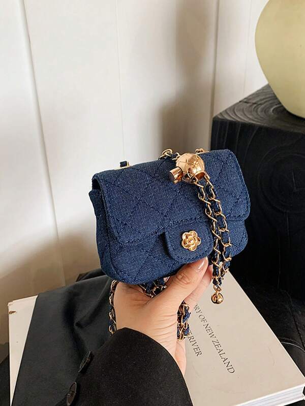 Mini Münzbörse, süße Umhängetasche mit Kette, Lippenstift-Etui für Mädchen