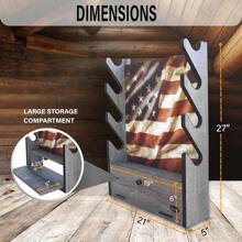 Freestanding Indoor Barn Wood 8-Gun Rack For Rifles Or Shotguns, Gun Storage For 8 Real Guns Alternative For Gun Safe For Rifles And Pistols - Xám - Xem 1