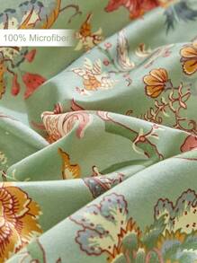 Juego de funda nórdica de 2/3 piezas con estampado de vid floral en poliéster, juego de ropa de cama pastoril simple y elegante, aplicable para todas las estaciones (1 funda nórdica + 1/2 fundas de almohada)