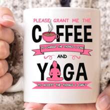 Please Grant Me Coffee And Yoga Mug, 11 Oz, Cute Namaste Gift Idea For Yoga Lover Teacher, Funny Yoga Mat Zen Meditation Coffee Cup Gift - White - View 1