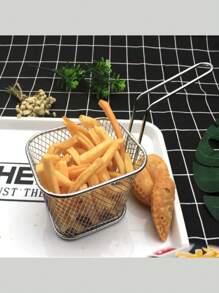 1 件/4 件不锈钢迷你方形炸篮、可重复使用的支架、炸薯条架、炸薯条篮、小吃篮、迷你炸薯条篮、厨房小工具、食品卡车、适用于炸薯条和小吃、美式风格、食品服务设备、鸡翅油炸食品、厨房和餐厅派对烧烤餐具架，非常适合各种家庭聚会、派对和其他场景中的各种油炸产品。 - 彩色 - 查看 9