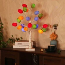 1 件空心花卉复活节彩蛋树灯，USB/电池供电风景照明树适用于客厅、餐厅和节日派对装饰 - 彩色 - 查看 4