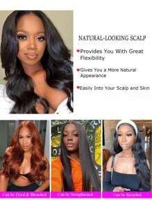 V Part Wig Body Wave Human Hair Glueless Upgrade For Women Machine Made Clip In Half Wigs No Leave Out Real Scalp V Shape Kinky Wig Beginner Friendly Natural Black Color - Black - View 4