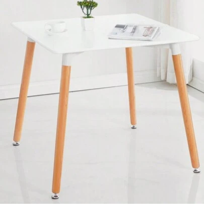 GLOBAL Z-A Mesa de comedor nórdica de cuadrado para cocina, escritorio de estudio para el hogar, mesa de centro de madera moderna, mesa Rectangular de oficina y conferencia, color blanco 60*60 70*70 80*80cm