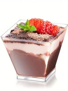 5/50/100/150pcs Transparent Plastic Dessert Cups With Spoons - Mini/Small Square Parfait Bowls, Suitable For Serving Desserts, Appetizers, Puddings, Cheesecakes At Parties - Transparent - View 6