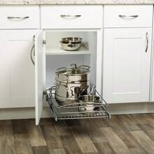 RS-MUB-14-FN 5 In. H X 15 In. W X 20 In. D Multi-Use Basket Silver Pull Out Cabinet Organizer, Frosted Nickel