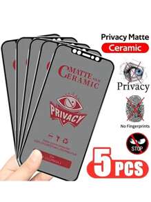 5 pezzi Protezione schermo in ceramica opaca compatibile con Galaxy S25 S24 Ultra S25 S24 S23 S22 S21 Plus S21FE A73 A72 A71 A56 5G A36 A26 A16 A55 A54 A53 A52 A51 A50 A35 A34 A33 A32 A25 A24 A23 A22 A21 A20 A15 A14 A13 A12 A11 A05 A04 A03 M53 M52 M31S M34 5G, Redmi Note 13 Pro Note 12 11 10 9 Pro, Mi 11 Mi 11T Pro, Poco X6 X5 X4 X3, Redmi 9A 9C 9T 10C 12C 10A