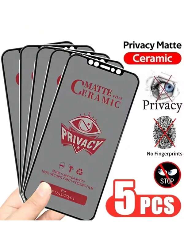 5 pezzi Protezione schermo in ceramica satinata compatibile con Samsung S25 S24 Ultra S25 S24 S23 S22 S21 Plus S21FE A73 A72 A71 A56 5G A36 A26 A16 A55 A54 A53 A52 A51 A50 A35 A34 A33 A32 A25 A24 A23 A22 A21 A20 A15 A14 A13 A12 A11 A05 A04 A03 M53 M52 M31S M34 5G, Redmi Note 13 Pro Note 12 11 10 9 Pro, Mi 11 Mi 11T Pro, Poco X6 X5 X4 X3, Redmi 9A 9C 9T10C 12C 10A