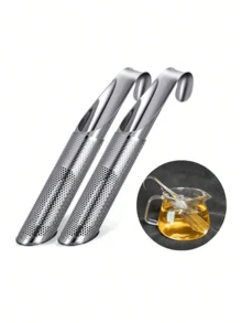 1/2/3pcs Stainless Steel Tea Strainer, Tea Infusers For Loose Tea, Coffee, Spices, Long-Handle Tea Filter Stick Pipe Tea Diffuser, Tea Leaf Infuser Fine Mesh Tea Filter, For Home Restaurant Hotel Office, Tea Accessories, Kitchen Supplies - Multicolor - View 9