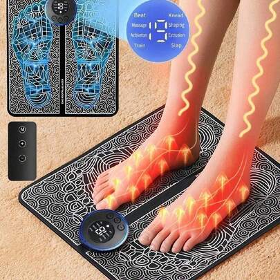 EMS Foot Massager, Foot Therapy Device, Automatic Foot Meridian Massage Mat With Pulse