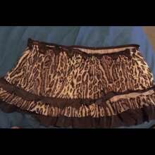 Women Mini Short Skirt Low Waisted Leopard Print Ruffle Lace Edge Fashion Short Skirt - Mocha Brown - View 4