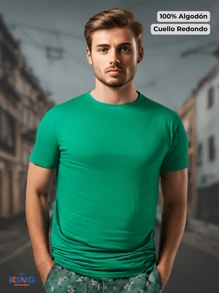 King T-shirt Men's 100% Cotton Short Sleeve Crew Neck T-Shirt - High Quality Basic T-Shirts For Printing, Customizing, Business And Entrepreneur Uniforms. In Various Colors - Ideal For Clothing And Advertising Businesses