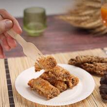 50/100/200/300pcs A-Grade Wooden Disposable Forks, Sturdy Forks Suitable For Various Vegetables, Salads, Noodles, Suitable For Outdoor, Party, Family Gathering