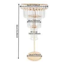 Giá đỡ hoa pha lê kim loại 4 tầng cho tiệc cưới 82cm Trang trí phòng cô dâu - Vàng - Xem 2